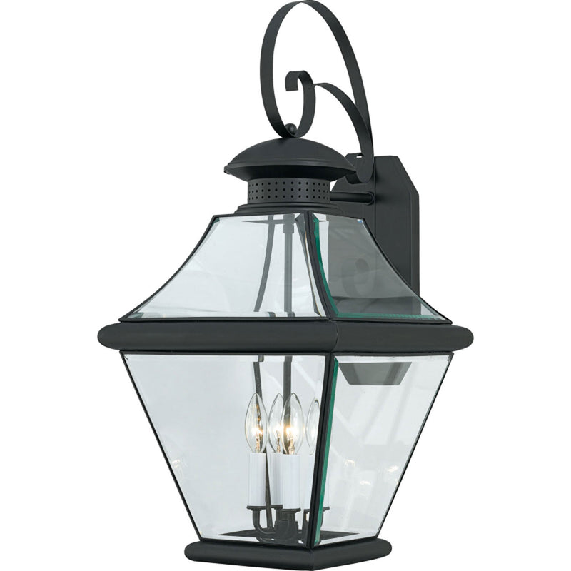 Quoizel RJ8414K Four Light Outdoor Wall Lantern, Mystic Black Finish - LightingWellCo