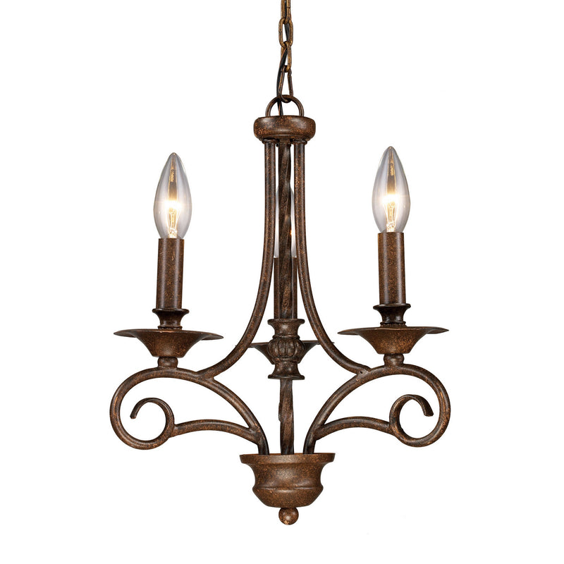ELK Home 15041/3 Three Light Chandelier, Weathered Bronze Finish-LightingWellCo