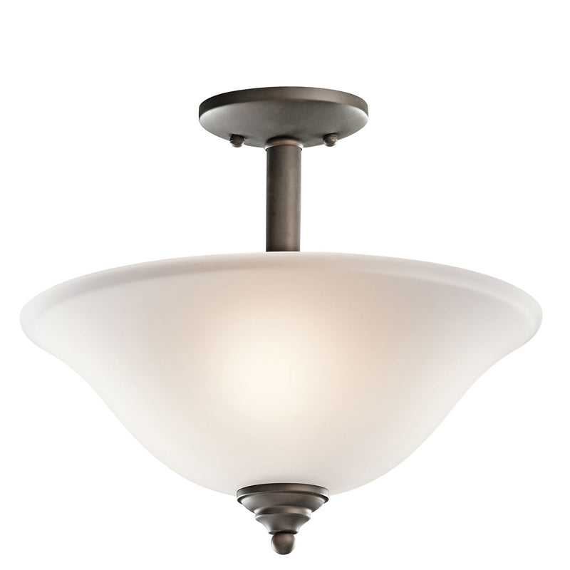 Kichler 3694OZ Two Light Pendant/Semi Flush Mount, Olde Bronze Finish - LightingWellCo