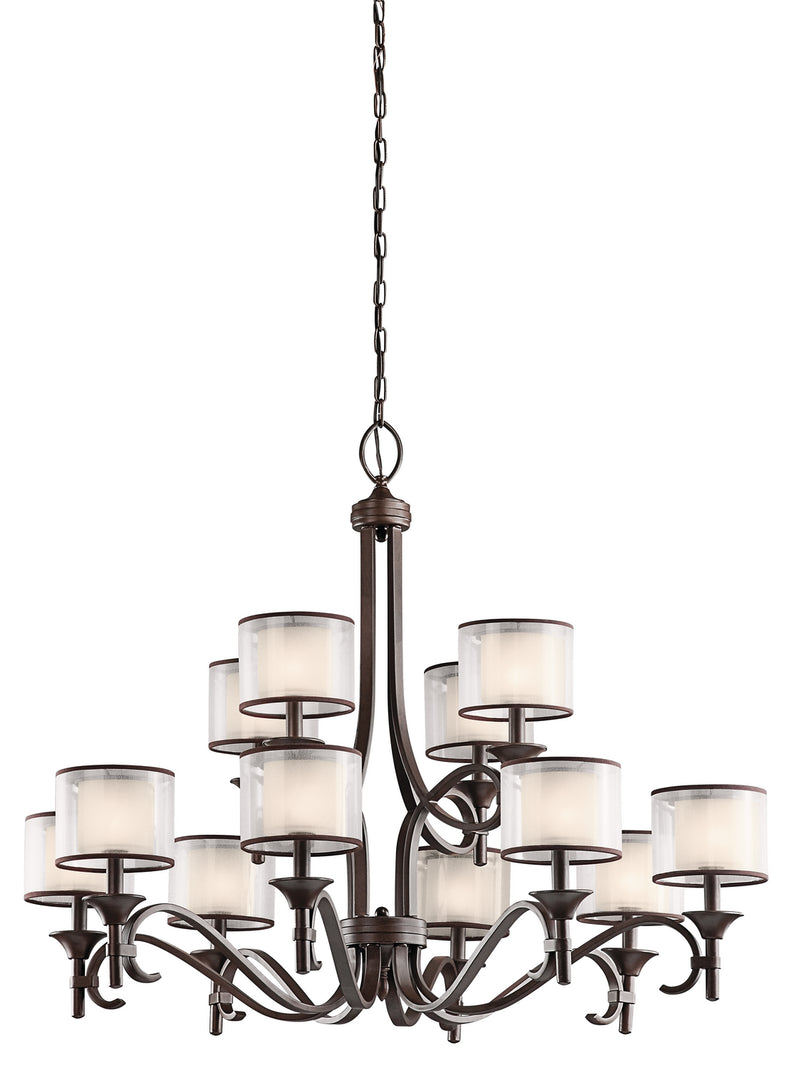 Kichler 42383MIZ 12 Light Chandelier, Mission Bronze Finish - LightingWellCo