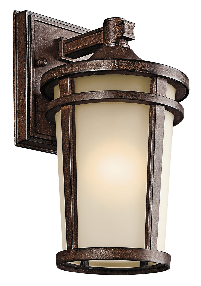 Kichler 49071BST One Light Outdoor Wall Mount, Brown Stone Finish - LightingWellCo