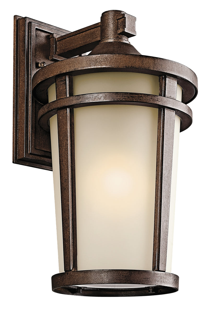 Kichler 49073BST One Light Outdoor Wall Mount, Brown Stone Finish - LightingWellCo