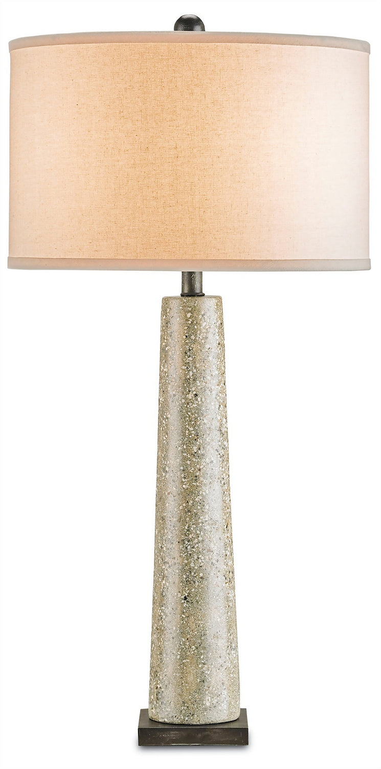 Currey and Company 6388 One Light Table Lamp, Polished Concrete/Aged Steel Finish-LightingWellCo