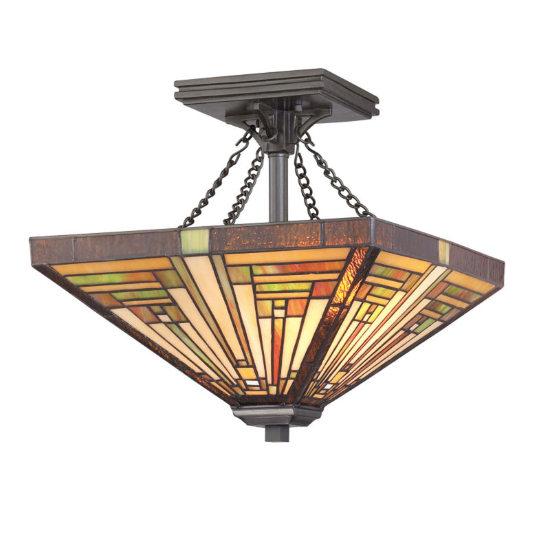 Quoizel TF885SVB Two Light Semi Flush Mount, Vintage Bronze Finish - LightingWellCo