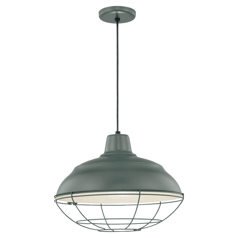 Millennium RWHC17-SG One Light Pendant, Satin Green Finish - LightingWellCo