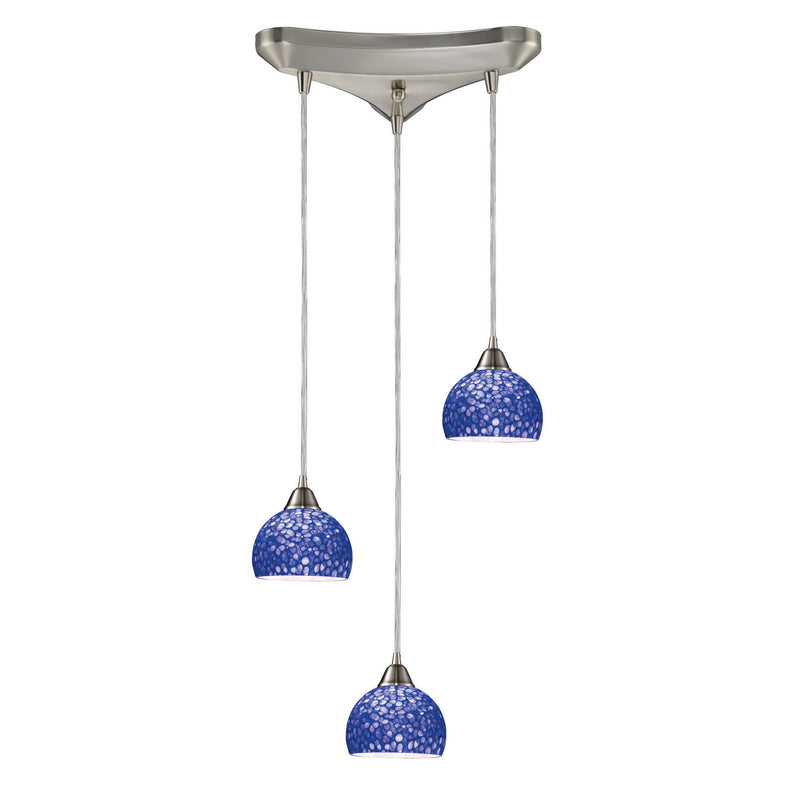 ELK Home 10143/3PB Three Light Pendant, Satin Nickel Finish - At LightingWellCo