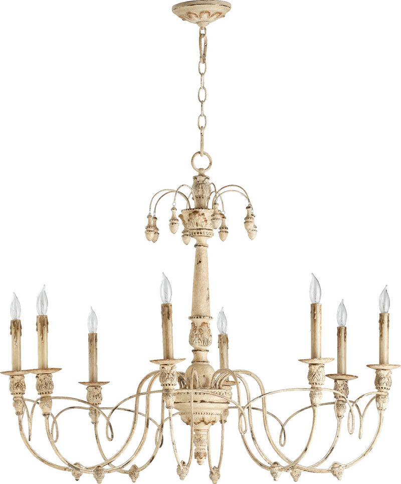 Quorum 6106-8-70 Eight Light Chandelier, Persian White Finish - LightingWellCo