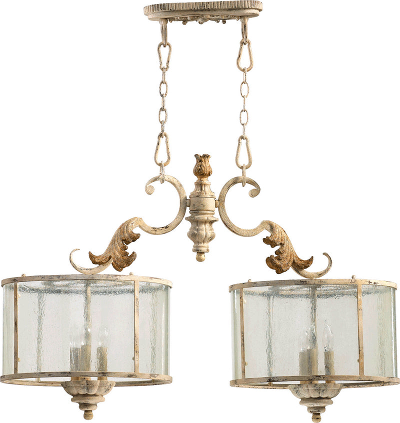 Quorum 6537-6-70 Six Light Island Pendant, Persian White Finish - LightingWellCo