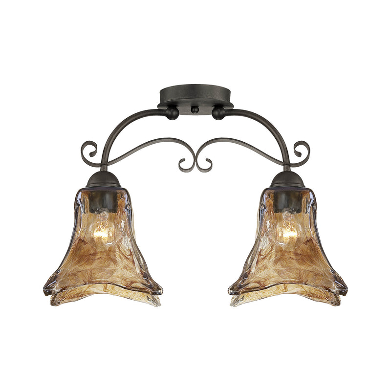 Millennium 7122-BG Two Light Semi-Flush Mount, Burnished Gold Finish - LightingWellCo