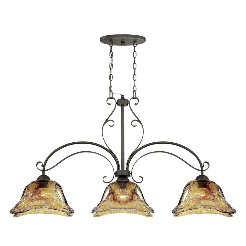 Millennium 7223-BG Two Light Island Pendant, Burnished Gold Finish - LightingWellCo