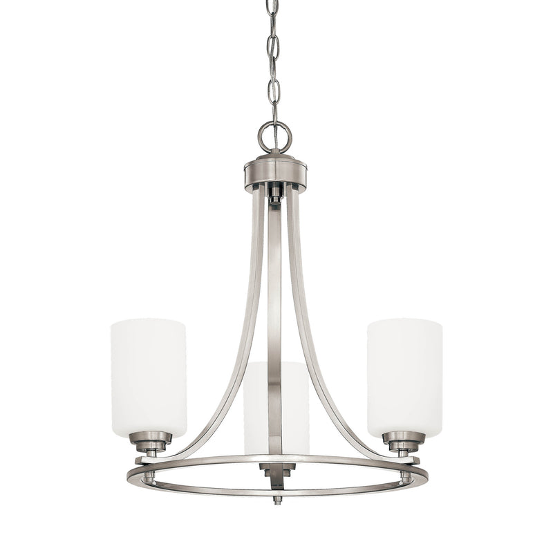 Millennium 7253-SN Three Light Chandelier, Satin Nickel Finish - LightingWellCo