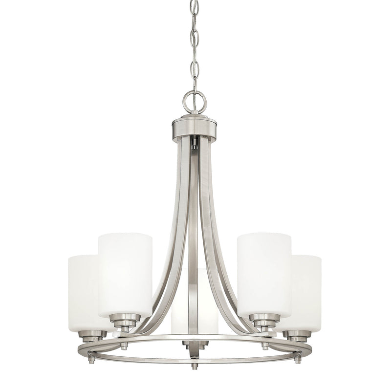 Millennium 7255-SN Five Light Chandelier, Satin Nickel Finish - LightingWellCo