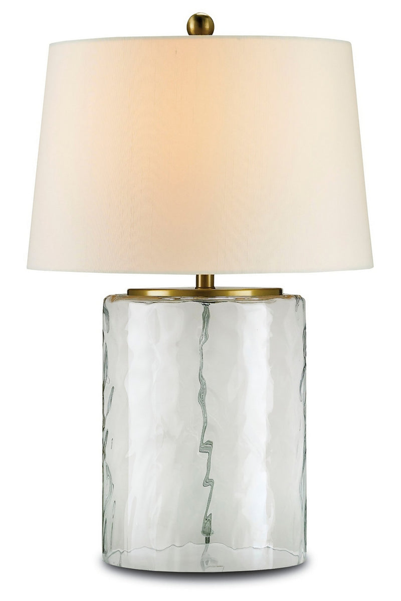 Currey and Company 6197 One Light Table Lamp, Clear/Brass Finish-LightingWellCo