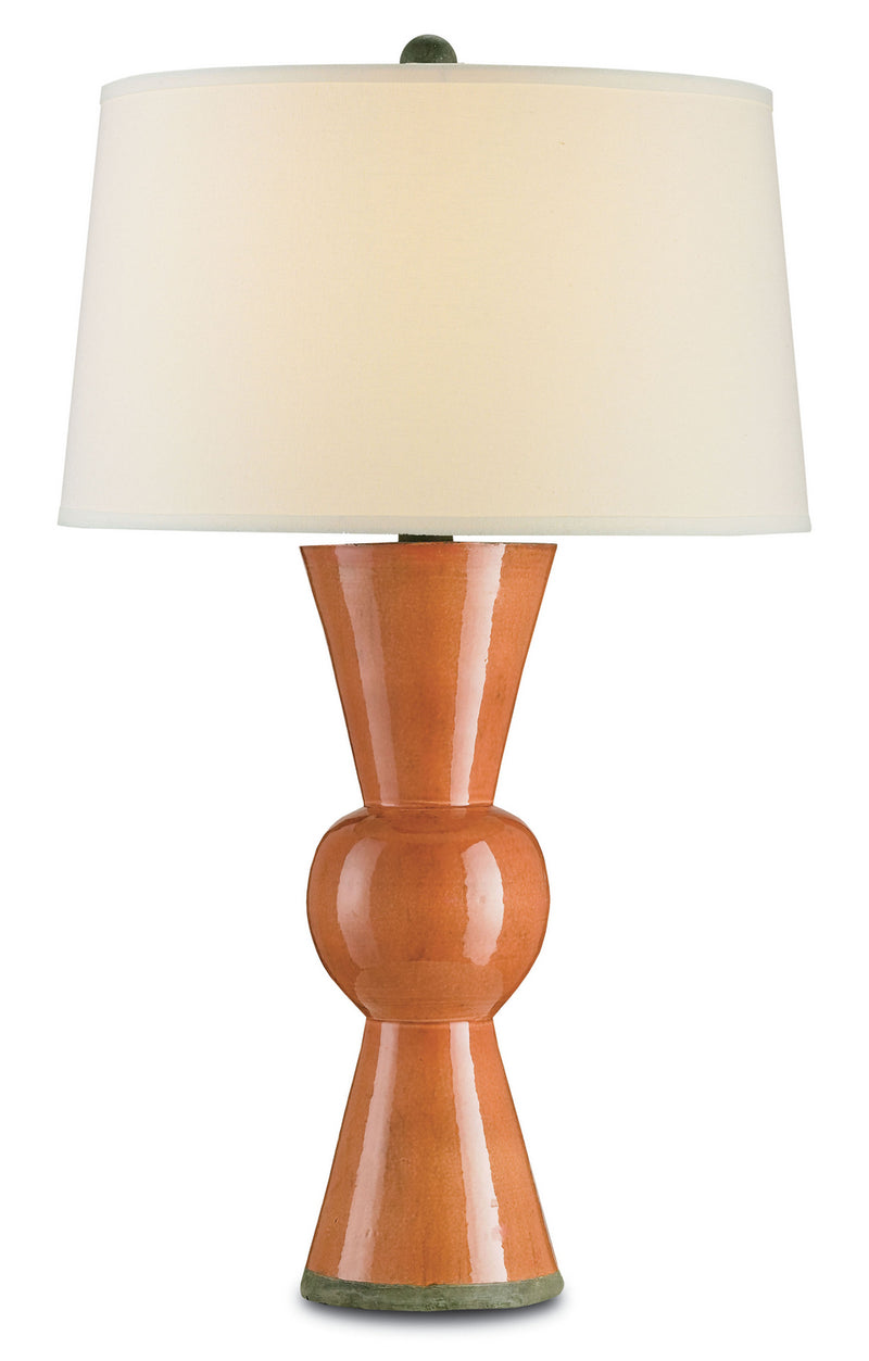 Currey and Company 6351 One Light Table Lamp, Orange Finish-LightingWellCo