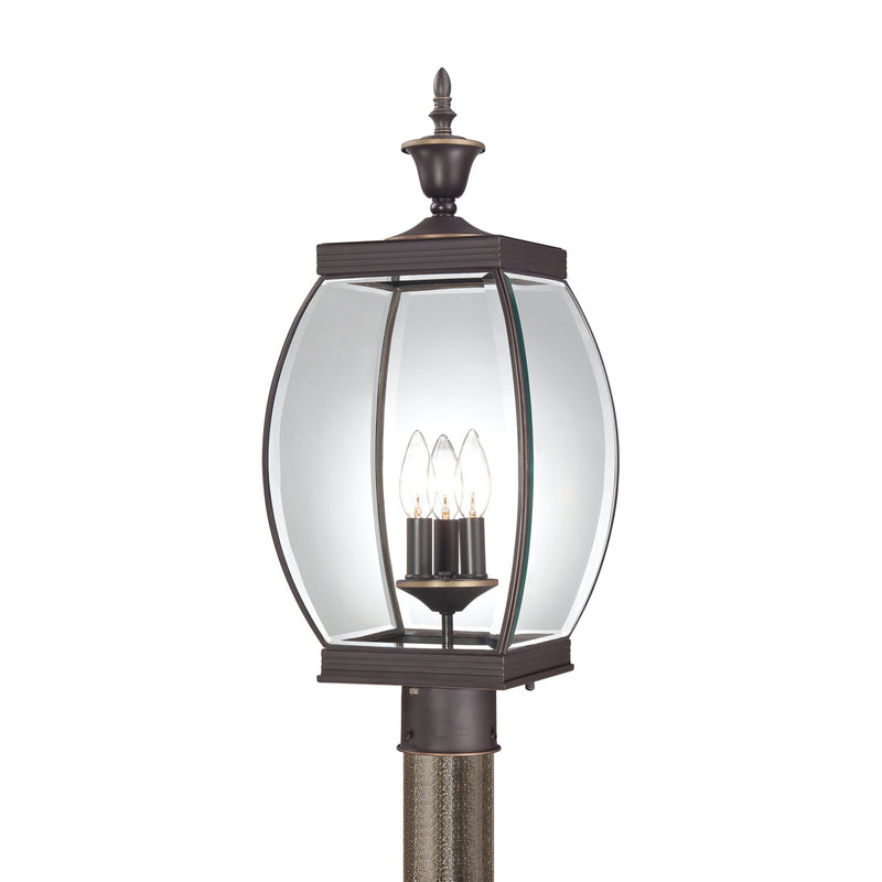 Quoizel OAS9009Z Three Light Outdoor Post Lantern, Medici Bronze Finish - LightingWellCo