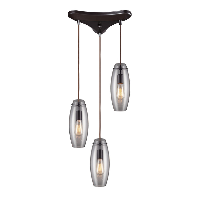 ELK Home 60044-3 Three Light Pendant, Oiled Bronze Finish-LightingWellCo