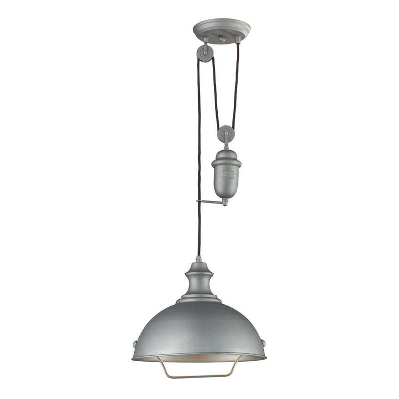 ELK Home 65081-1 One Light Pendant, Aged Pewter Finish - At LightingWellCo