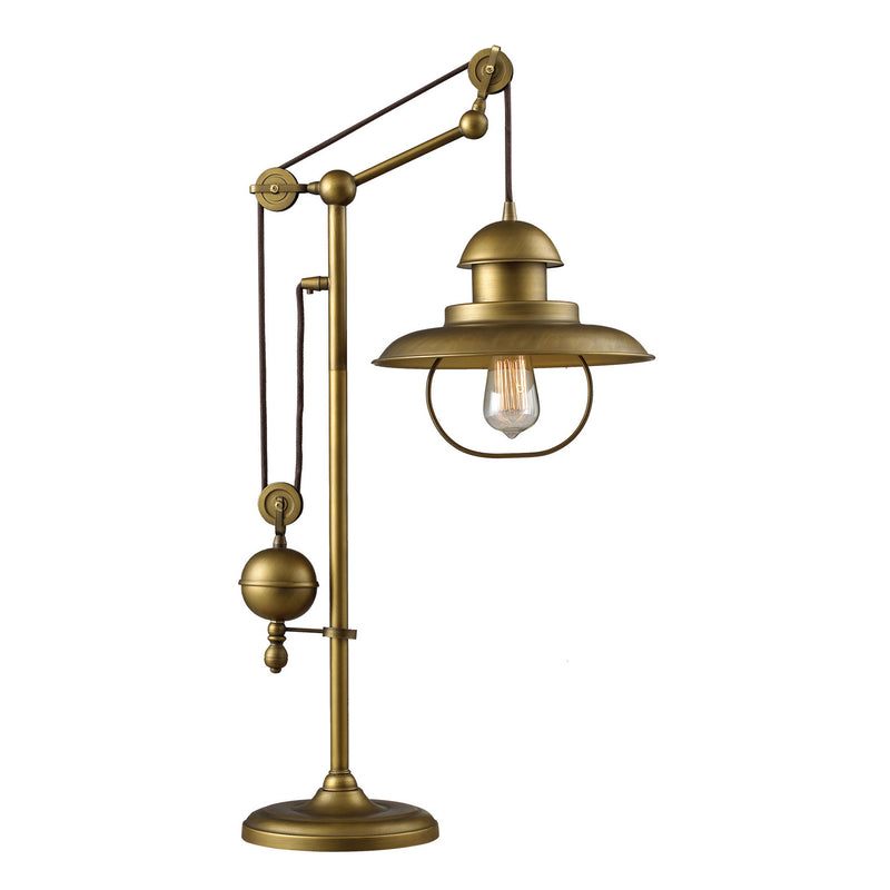 ELK Home 65100-1 One Light Table Lamp, Antique Brass Finish - At LightingWellCo