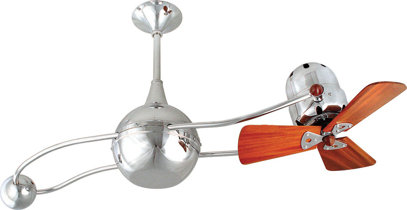 Matthews Fan Company Brisa 2000 B2K-CR-WD-Damp Ceiling Fan, Polished Chrome Finish - LightingWellCo