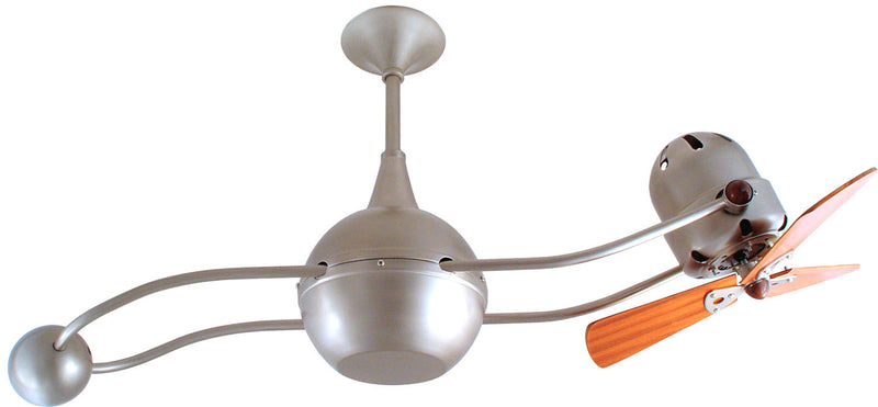 Matthews Fan Company Brisa 2000 B2K-BN-WD-DAMP Ceiling Fan, Brushed Nickel Finish - LightingWellCo