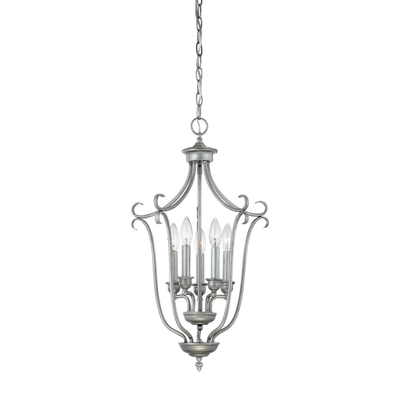 Millennium 1335-RS Five Light Pendant, Rubbed Silver Finish - LightingWellCo