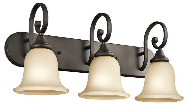 Kichler 45055OZ Three Light Bath, Olde Bronze Finish - LightingWellCo