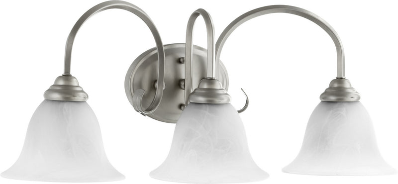 Quorum 5110-3-64 Three Light Vanity, Classic Nickel Finish - LightingWellCo