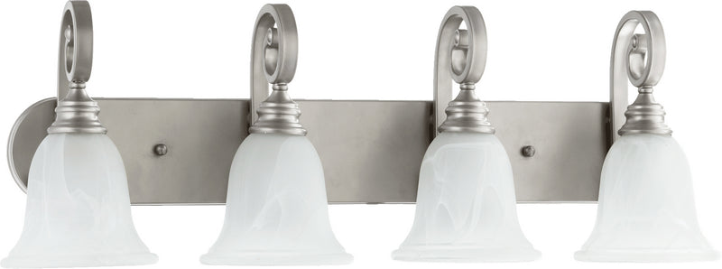 Quorum 5154-4-64 Four Light Vanity, Classic Nickel Finish - LightingWellCo