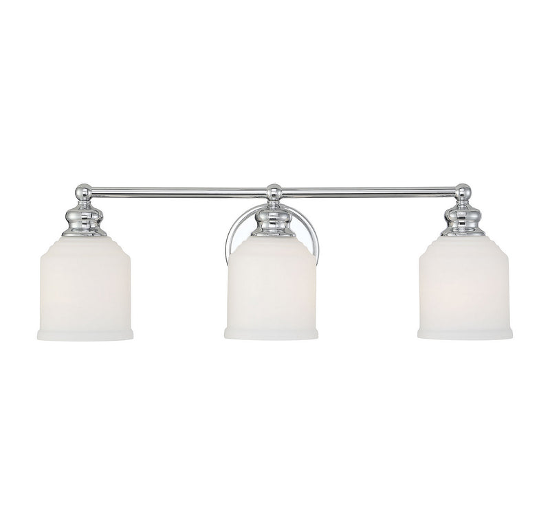 Savoy House Melrose 8-6836-3-11 Three Light Bath Bar, Polished Chrome Finish - LightingWellCo