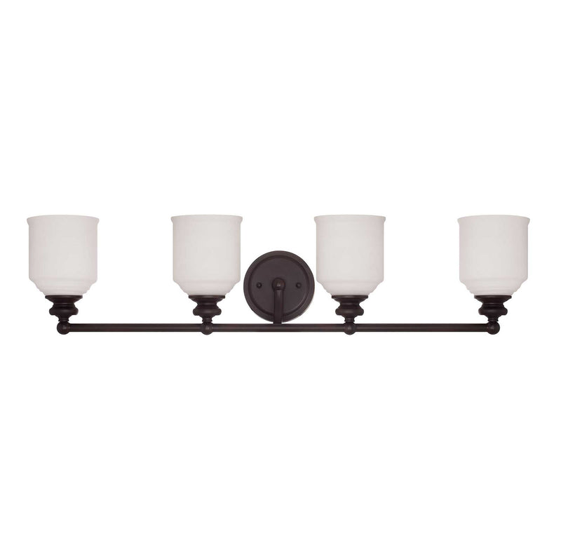 Savoy House Melrose 8-6836-4-13 Four Light Bath Bar, English Bronze Finish - LightingWellCo