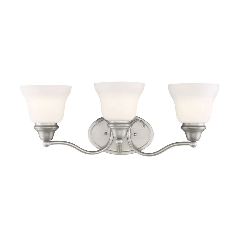 Savoy House Yates 8-6837-3-69 Three Light Bath Bar, Pewter Finish - LightingWellCo