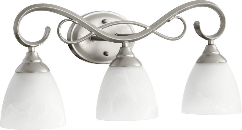 Quorum 5108-3-64 Three Light Vanity, Classic Nickel Finish - LightingWellCo