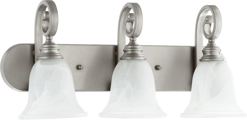 Quorum 5154-3-64 Three Light Vanity, Classic Nickel Finish - LightingWellCo