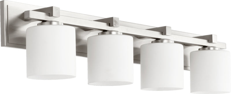 Quorum 5369-4-65 Four Light Vanity, Satin Nickel Finish - LightingWellCo