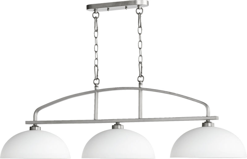 Quorum 6660-3-64 Three Light Island Pendant, Classic Nickel Finish - LightingWellCo