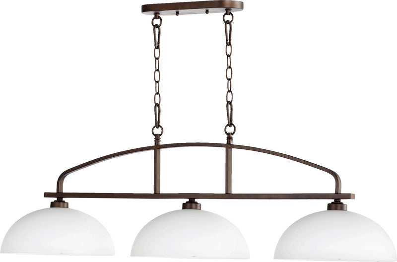 Quorum 6660-3-86 Three Light Island Pendant, Oiled Bronze Finish - LightingWellCo