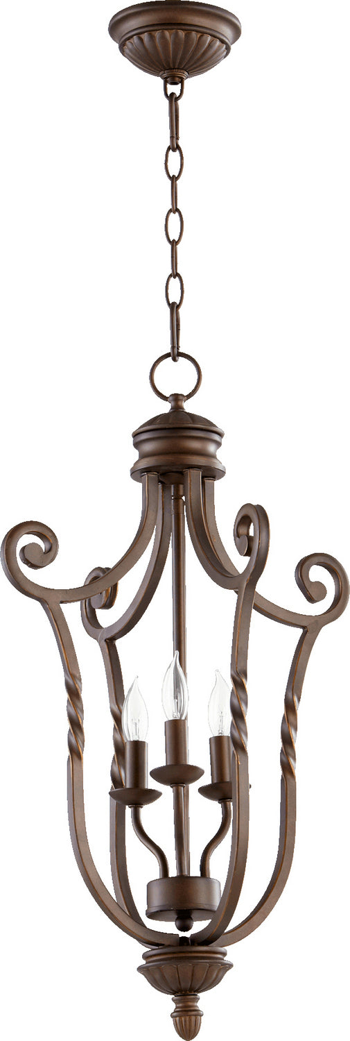 Quorum 6878-3-86 Three Light Entry Pendant, Oiled Bronze Finish - LightingWellCo