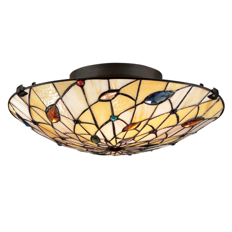 Quoizel TF1409SVB Two Light Flush Mount, Vintage Bronze Finish - LightingWellCo