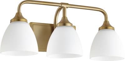 Quorum 5059-3-80 Three Light Vanity Brass - LightingWellCo