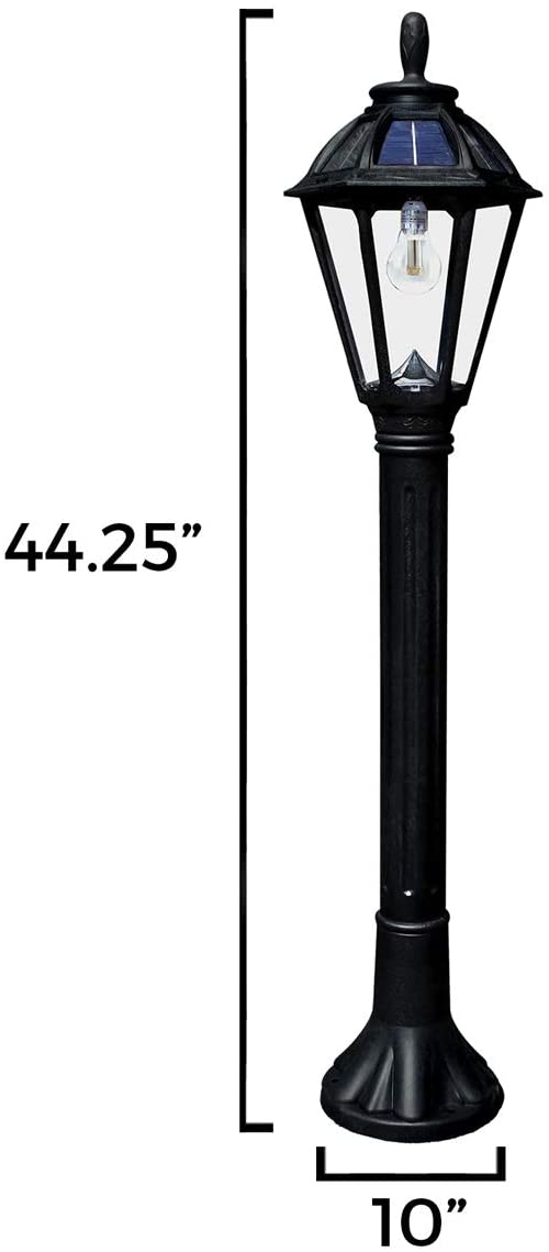 Gama Sonic GS-178L-BLK Polaris Bollard Solar Light - Black - LightingWellCo