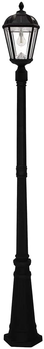 Gama Sonic GS-98B-S-BLK Royal Bulb Solar Lamp Post - Single Lamp - Black - LightingWellCo