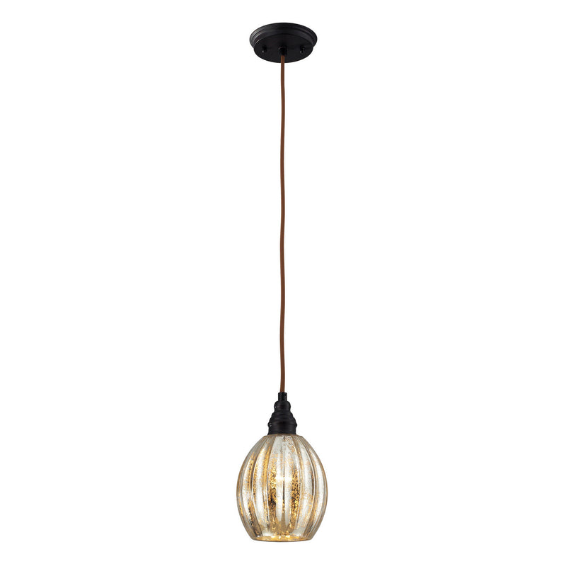 ELK Home 46007/1 One Light Mini Pendant, Oiled Bronze Finish-LightingWellCo