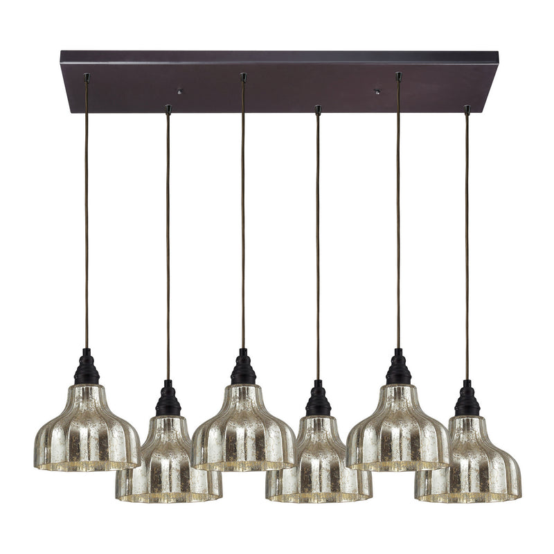 ELK Home 46008/6RC Six Light Pendant, Oiled Bronze Finish-LightingWellCo