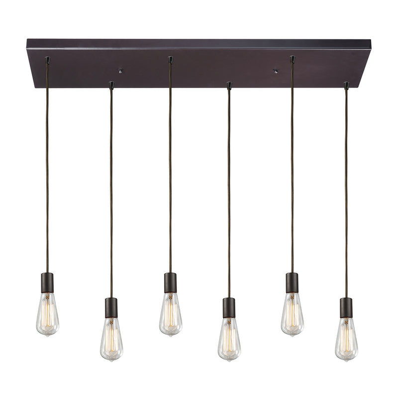 ELK Home 60046-6RC Six Light Pendant, Oiled Bronze Finish-LightingWellCo