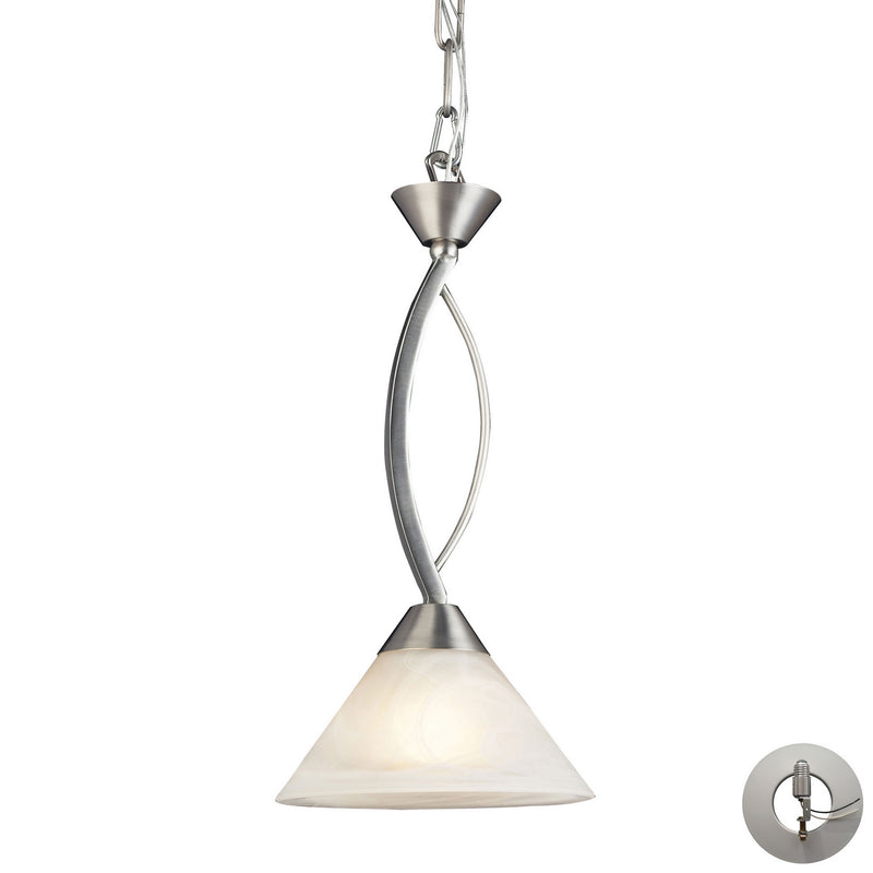 ELK Home 7634/1-LA One Light Mini Pendant, Satin Nickel Finish-LightingWellCo