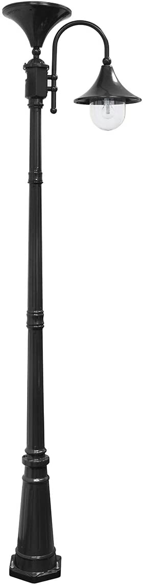 Gama Sonic GS-109S-B Everest Solar Lamp Post   - Black - LightingWellCo