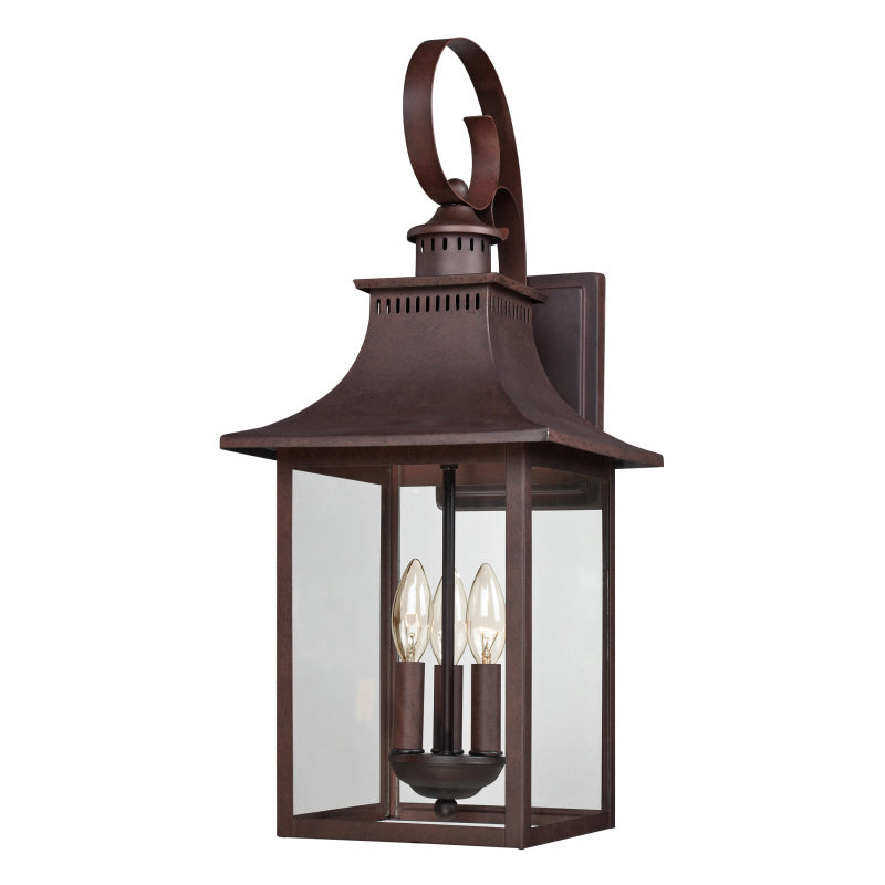 Quoizel CCR8410CU Three Light Outdoor Wall Lantern, Copper Bronze Finish - LightingWellCo