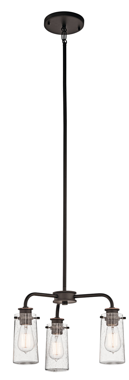 Kichler 43057OZ Three Light Chandelier/Semi Flush Mount, Olde Bronze Finish - LightingWellCo