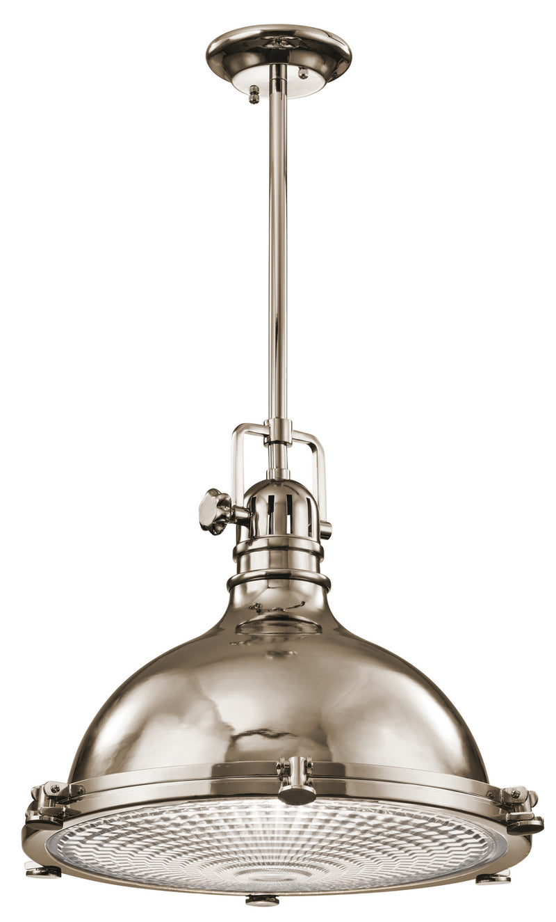 Kichler 2682PN One Light Pendant, Polished Nickel Finish - LightingWellCo