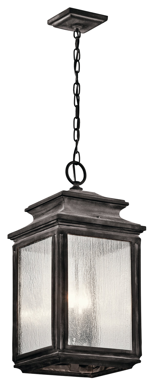 Kichler 49505WZC Four Light Outdoor Pendant, Weathered Zinc Finish - LightingWellCo